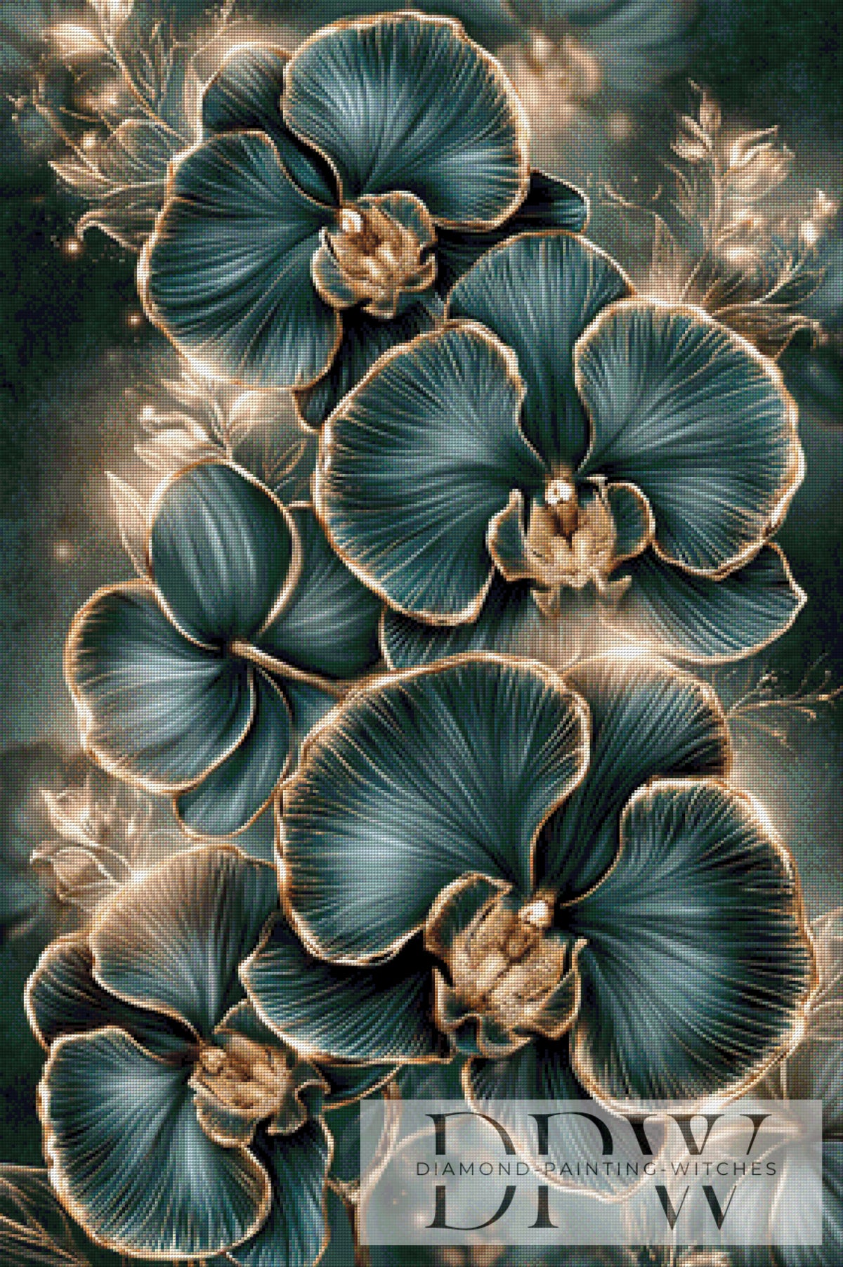 Schwarzgoldene Orchideen by Casalla Vendetta mit 150 Farben