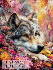 Wolf chillt im Blumenmeer by CleoDora mit 320 Farben