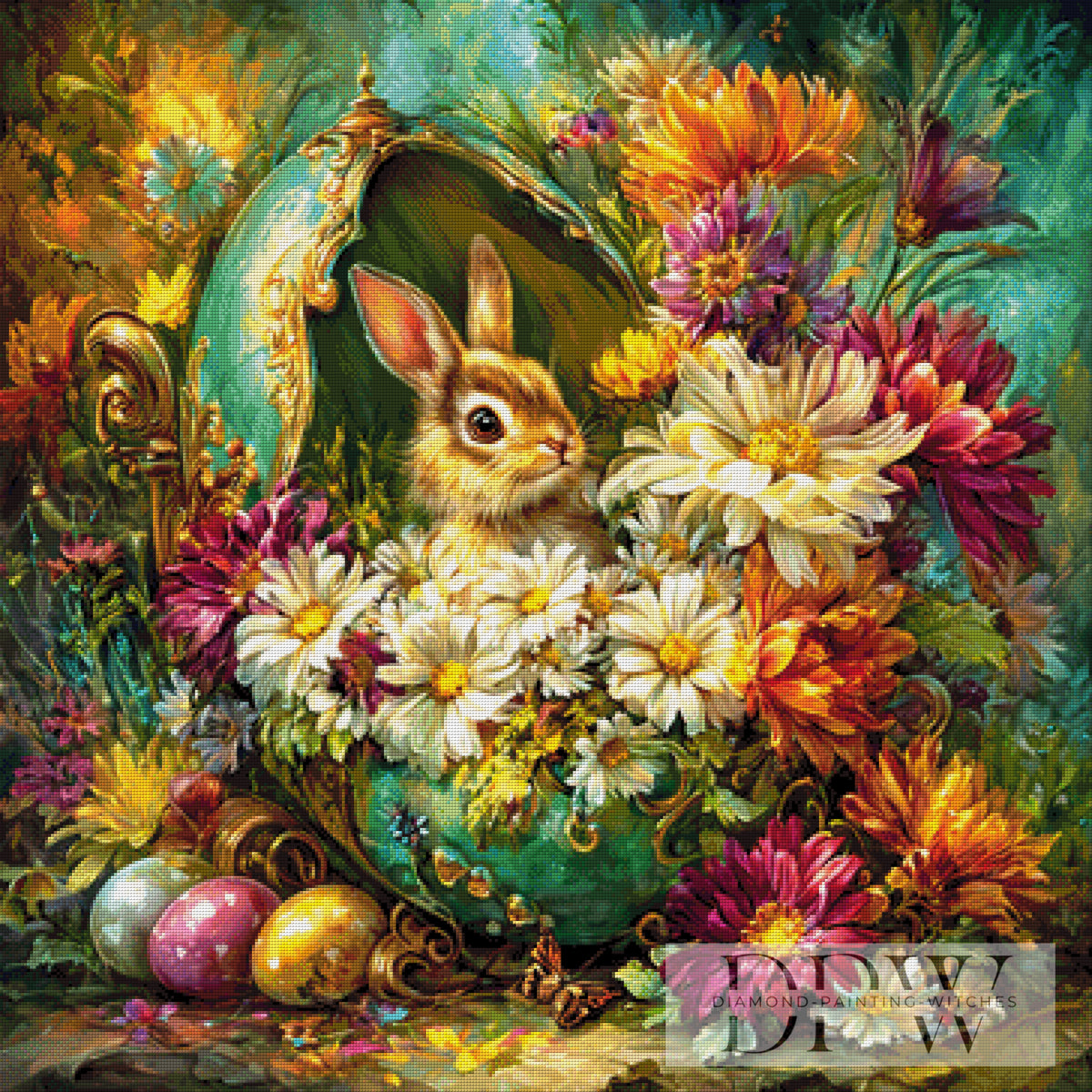 Heiner der Blumenhasi by CreatiVart mit 350 Farben