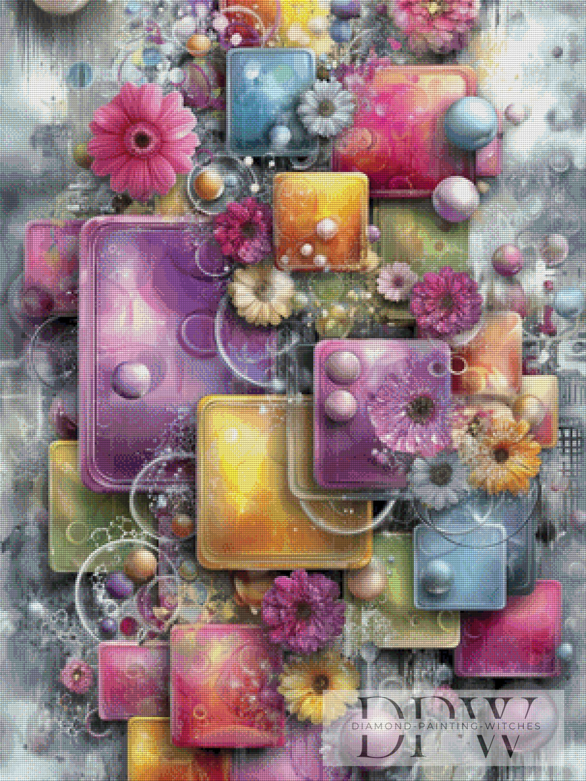 Blossoms in color squares by CleoDora with 300 colors