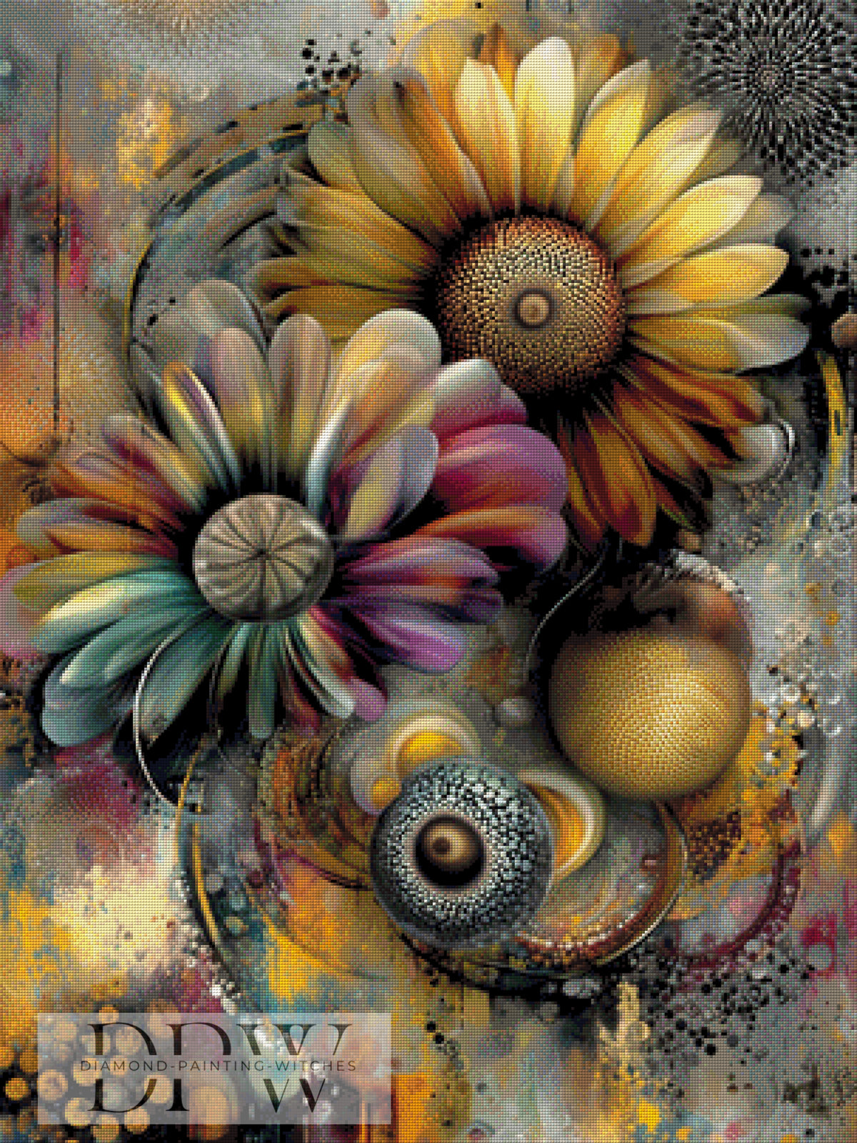 Sun-flower Swirl by CleoDora with 230 colors