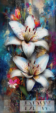 Lilies in a Storm of Colors by ellufija with 380 colors