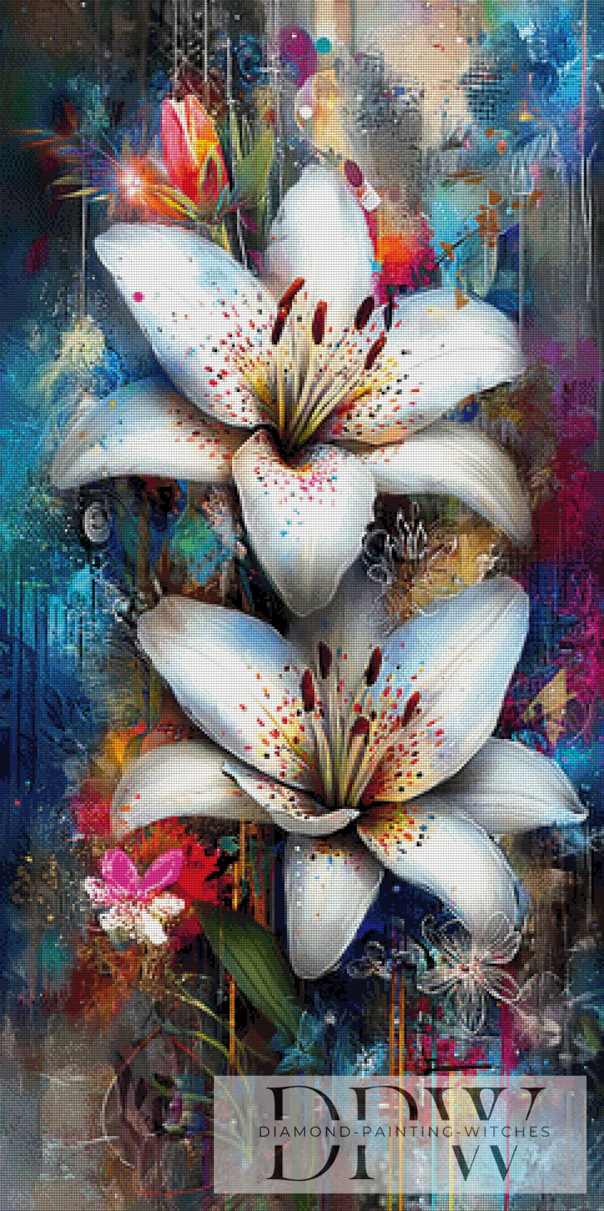 Lilien im Farbensturm by ellufija mit 380 Farben