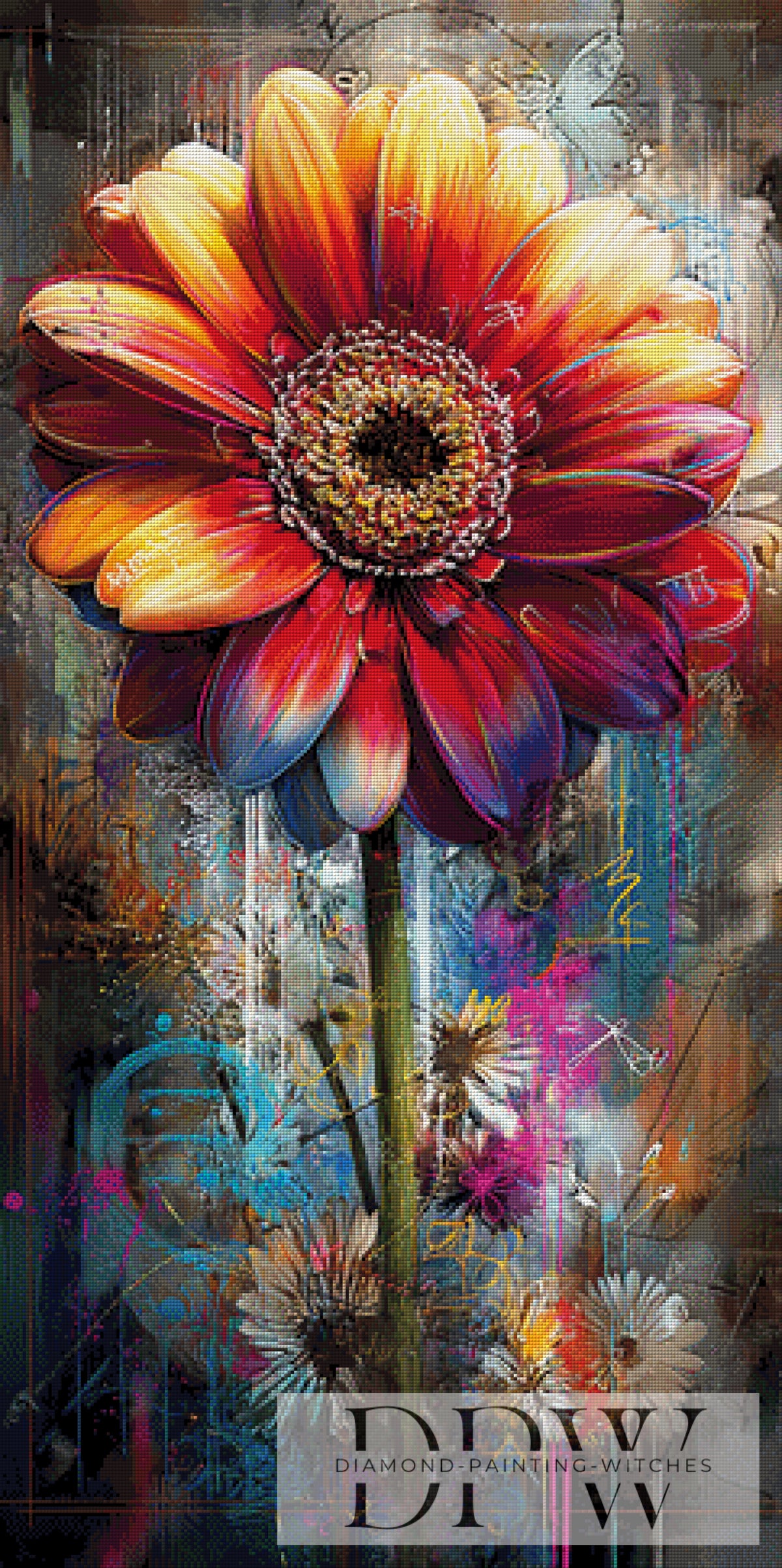 Gerbera im Farbensturm by ellufija mit 360 Farben