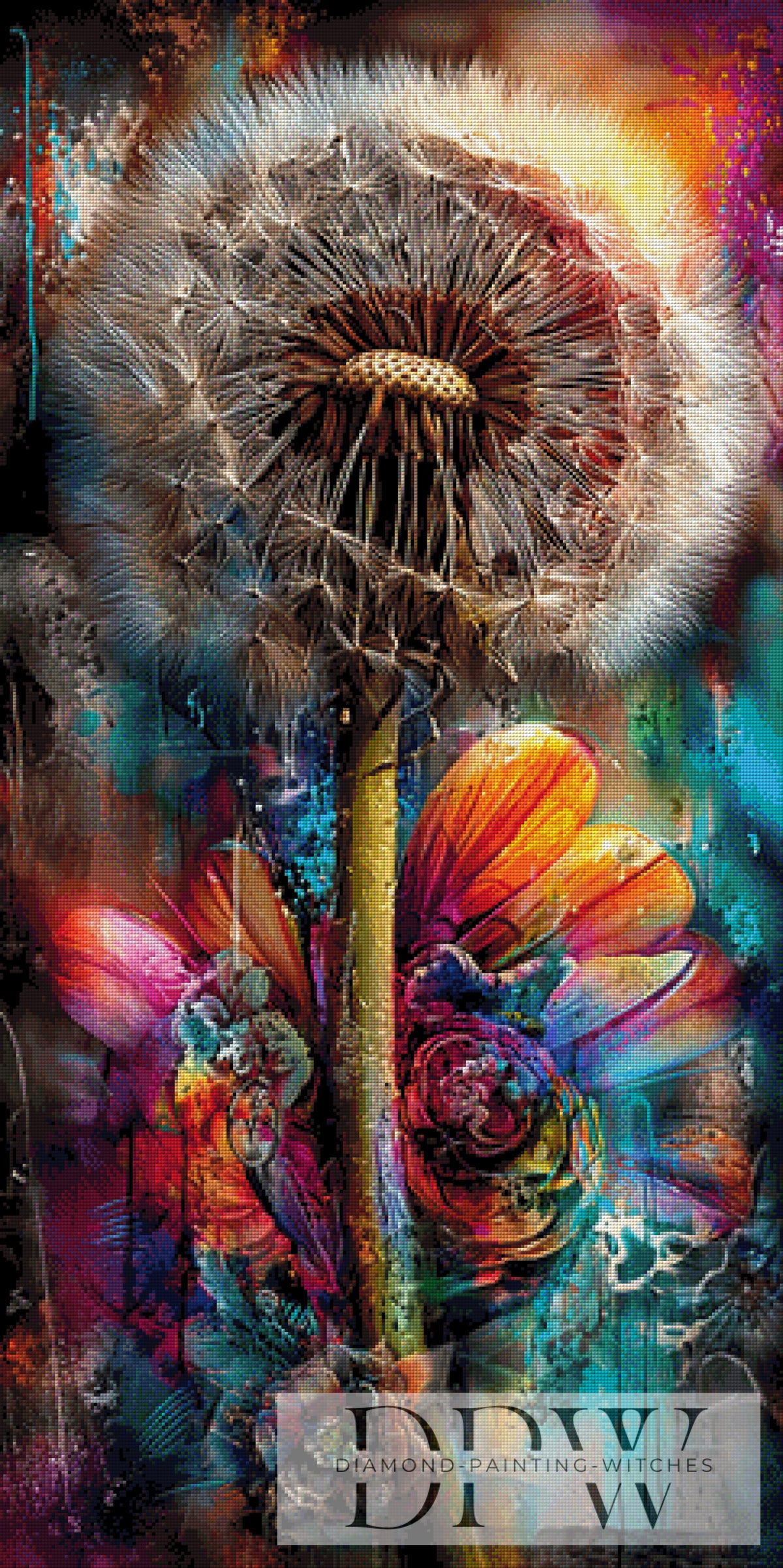 ellufijaによる「Pusteblume im Farbensturm」（360色）