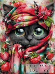 Strawberry Cat by CleoDora with 300 colors