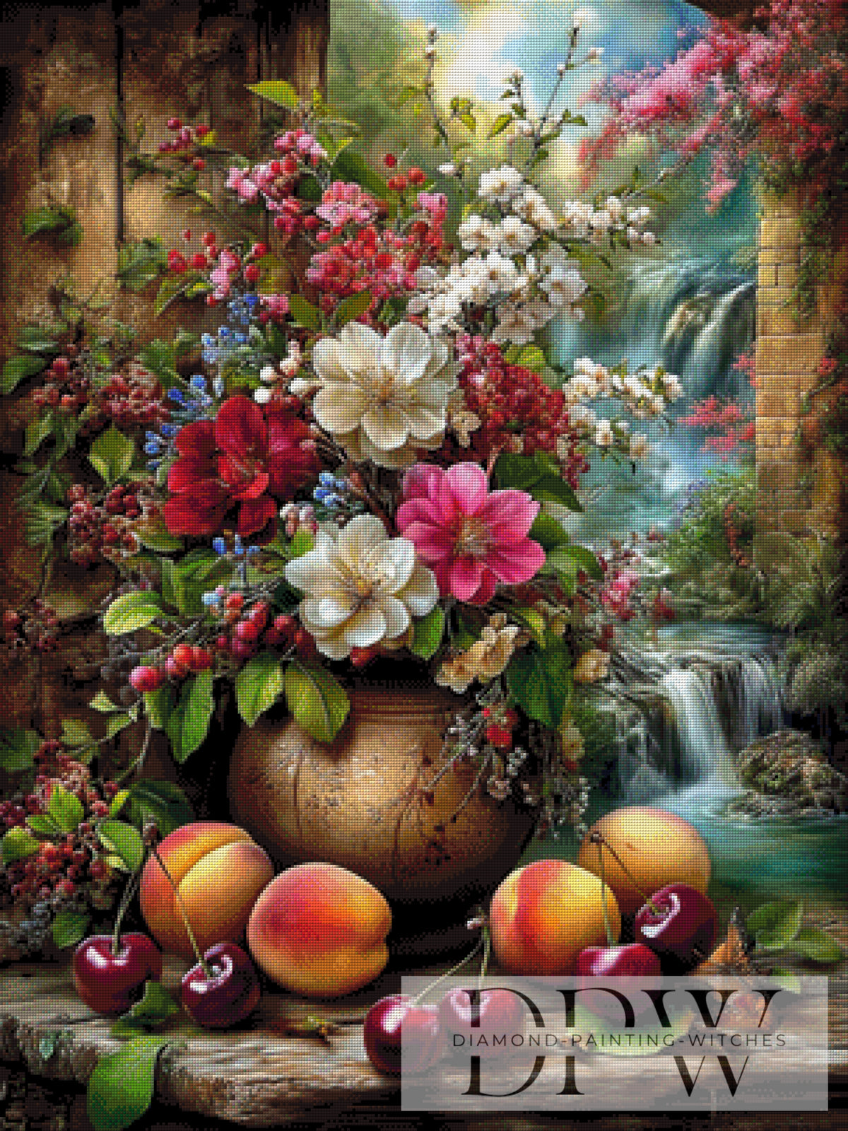 Flower Dream at the Waterfall by CleoDora with 350 colors