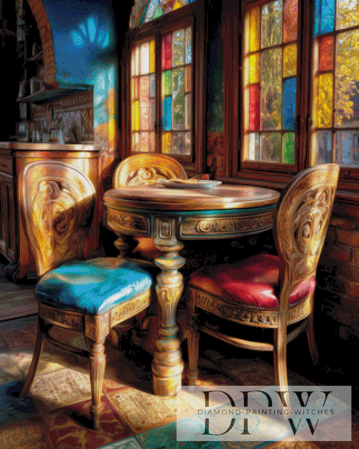 In the light of the colorful windows by QN with 320 colors