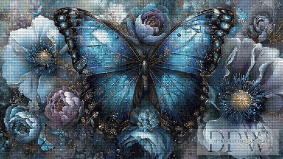 Symphony in Blue and Bloom by Elly_A.I. with 150 colors