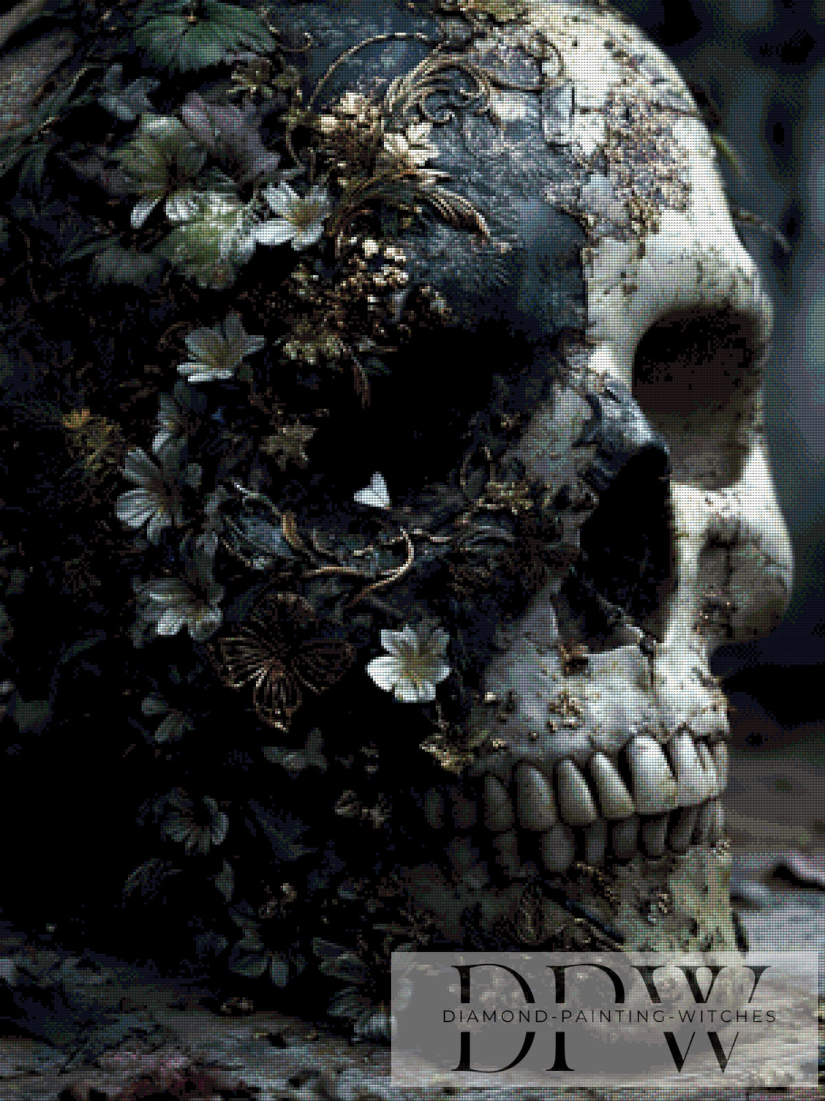 Black & White Skull by QN mit 100 Farben