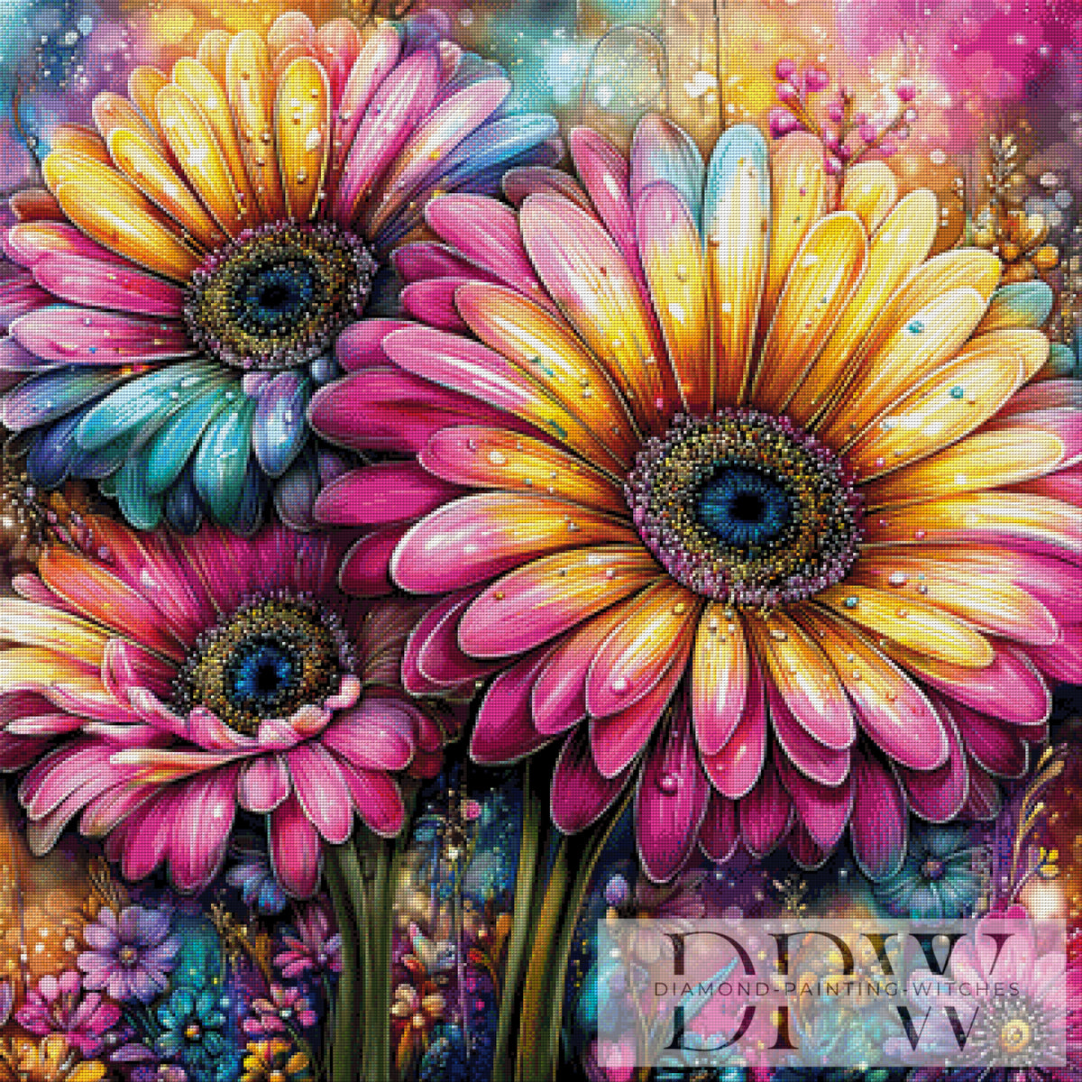 Dance of the Rainbow Blossoms by theA.art with 420 colors