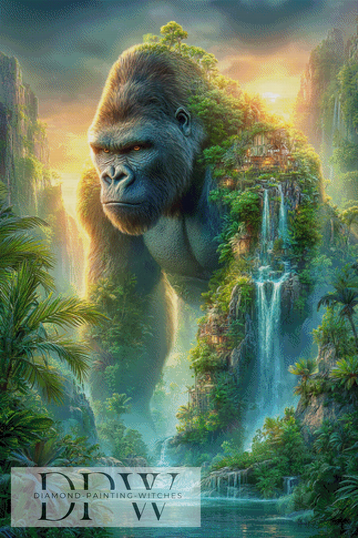 Gorilla of the Green World by Elly_A.I. with 220 colors