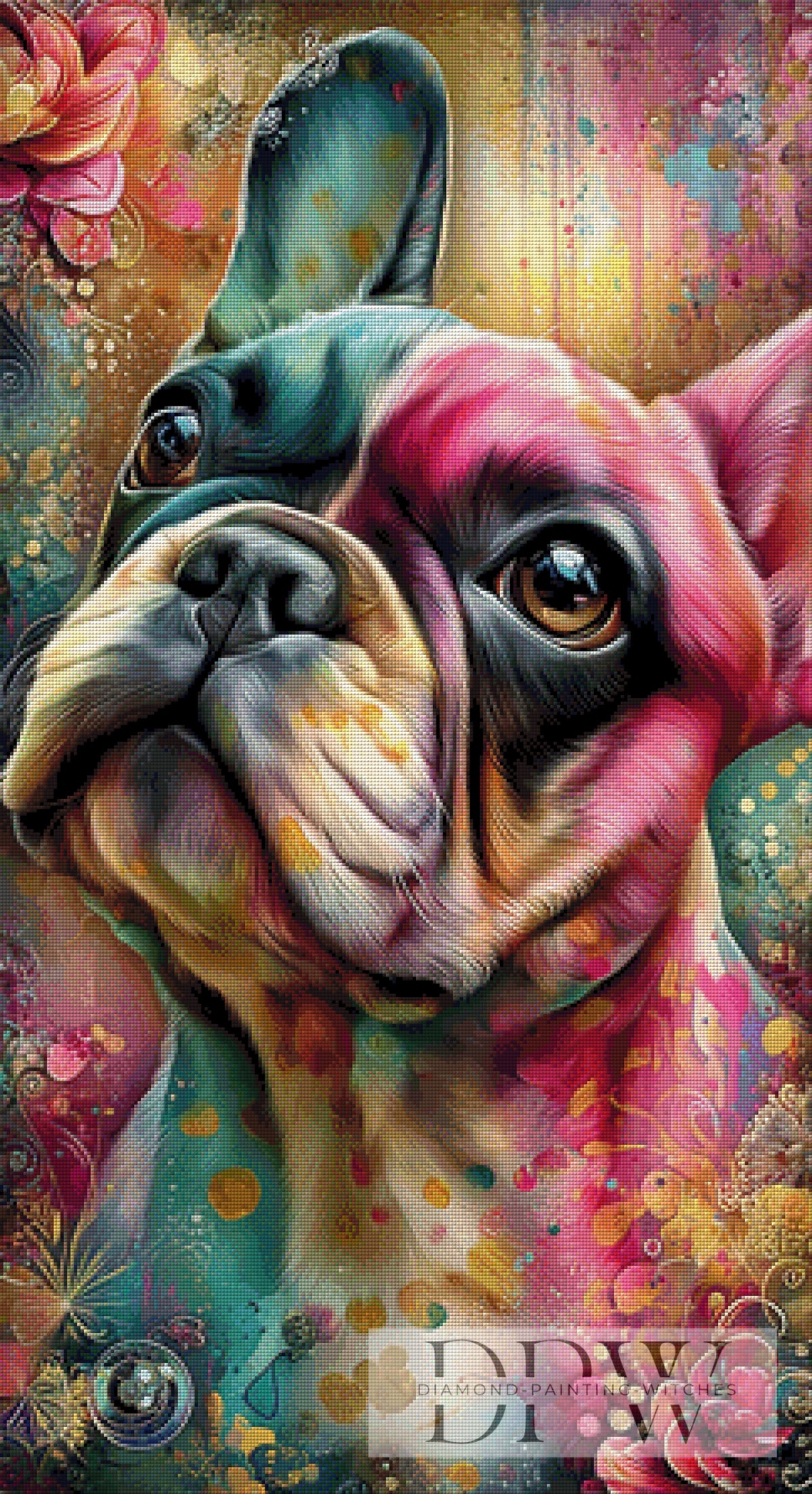 CleoDora作「Frenchie im Farbenfeuer」、330色使用
