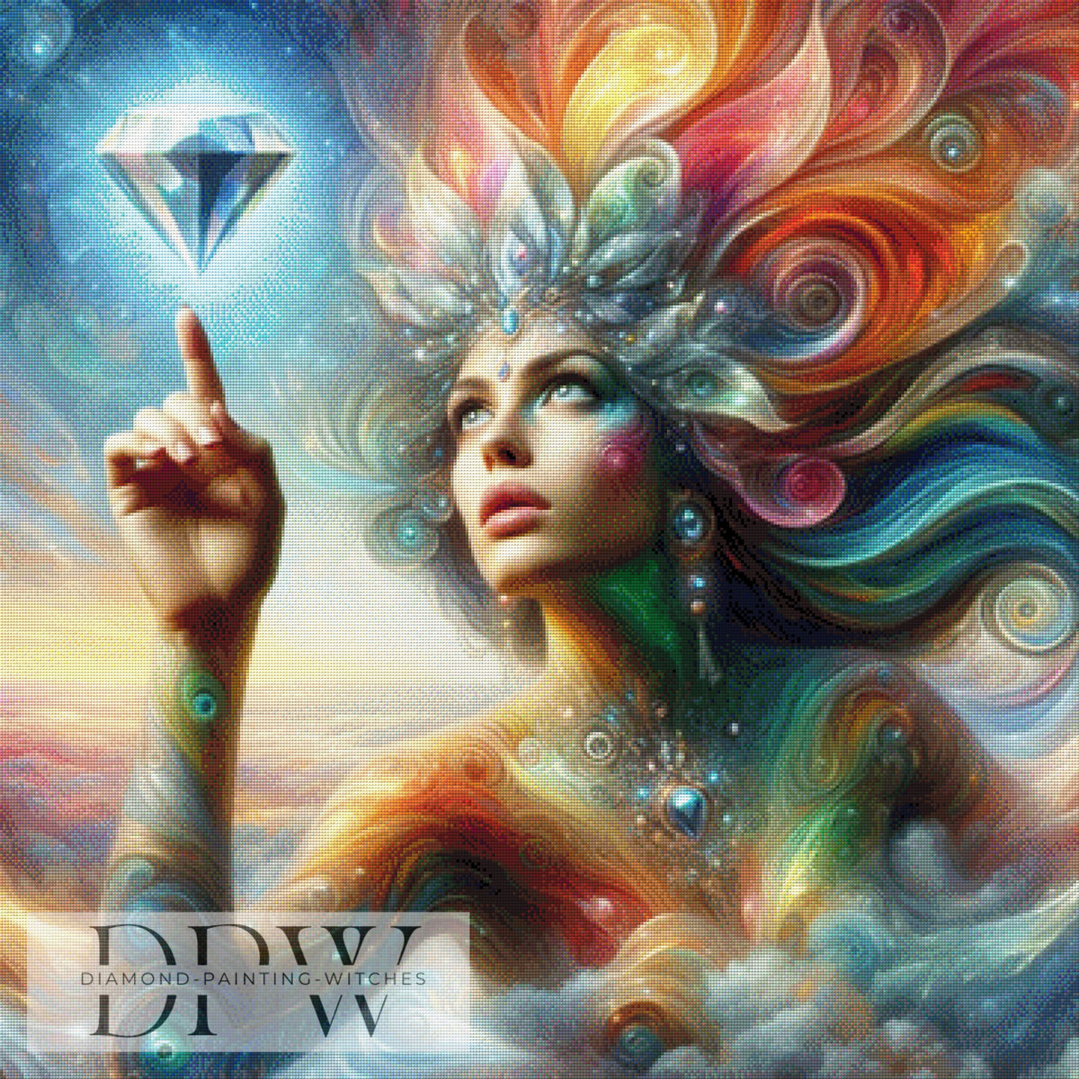 Blue Witch by Artifey, 70x90cm with 110 colors DPW-417