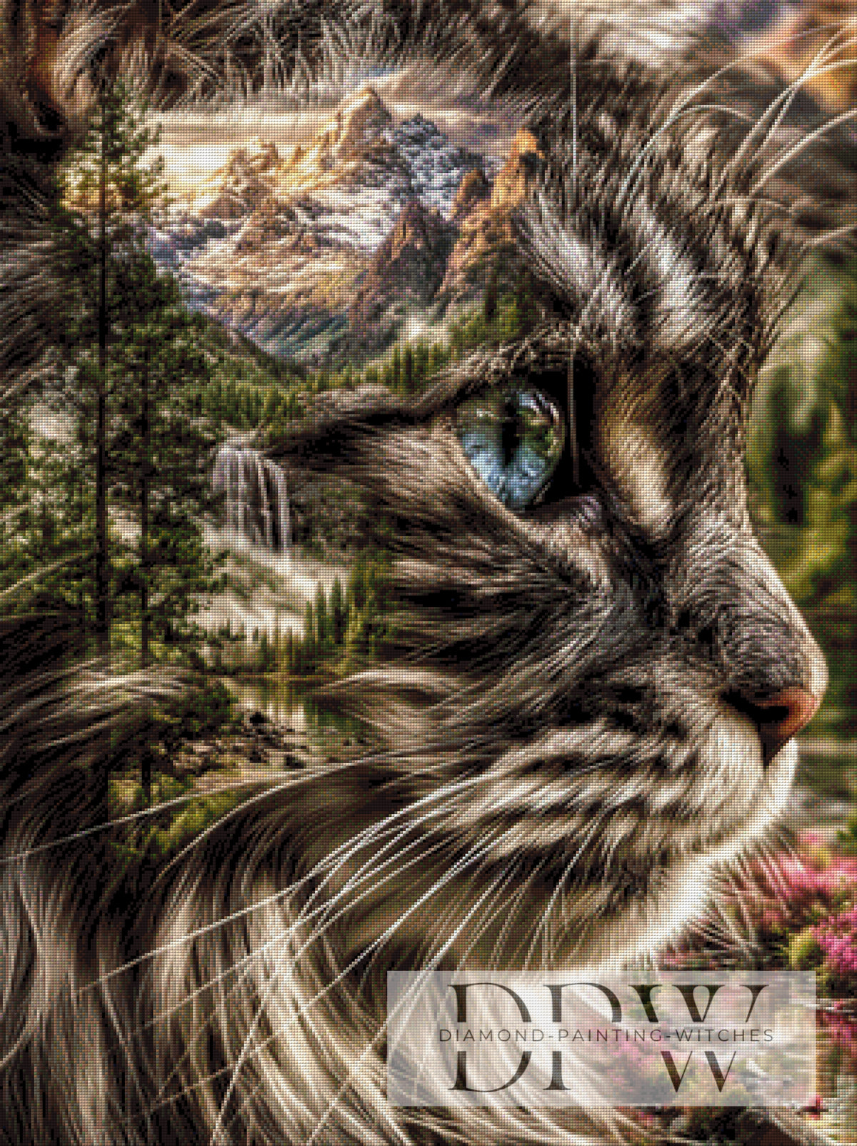 Cat's Gaze in the Mountains by CleoDora with 190 colors