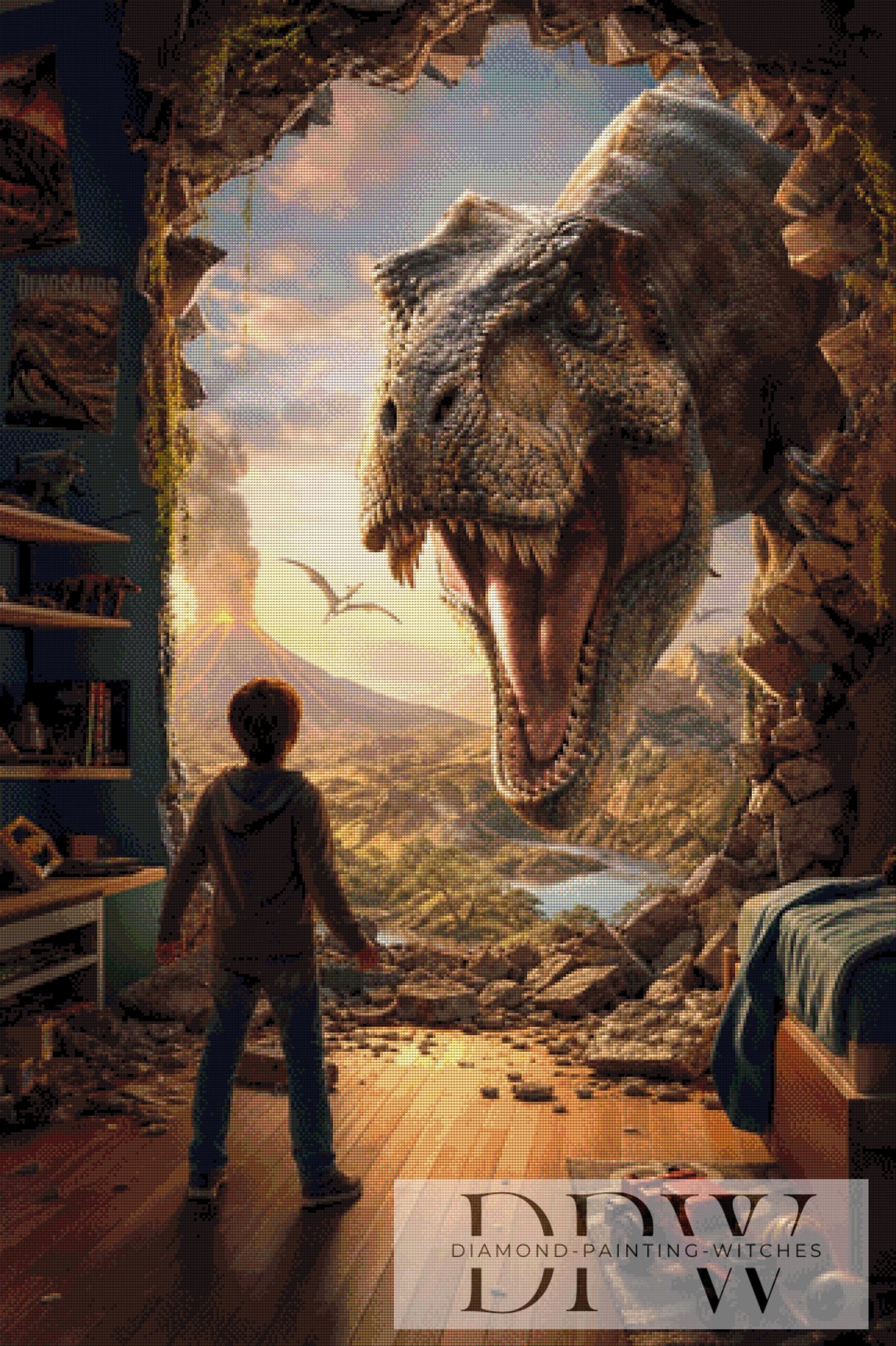 Pixxel Picsによる「Prehistoric Visitor」（170色）