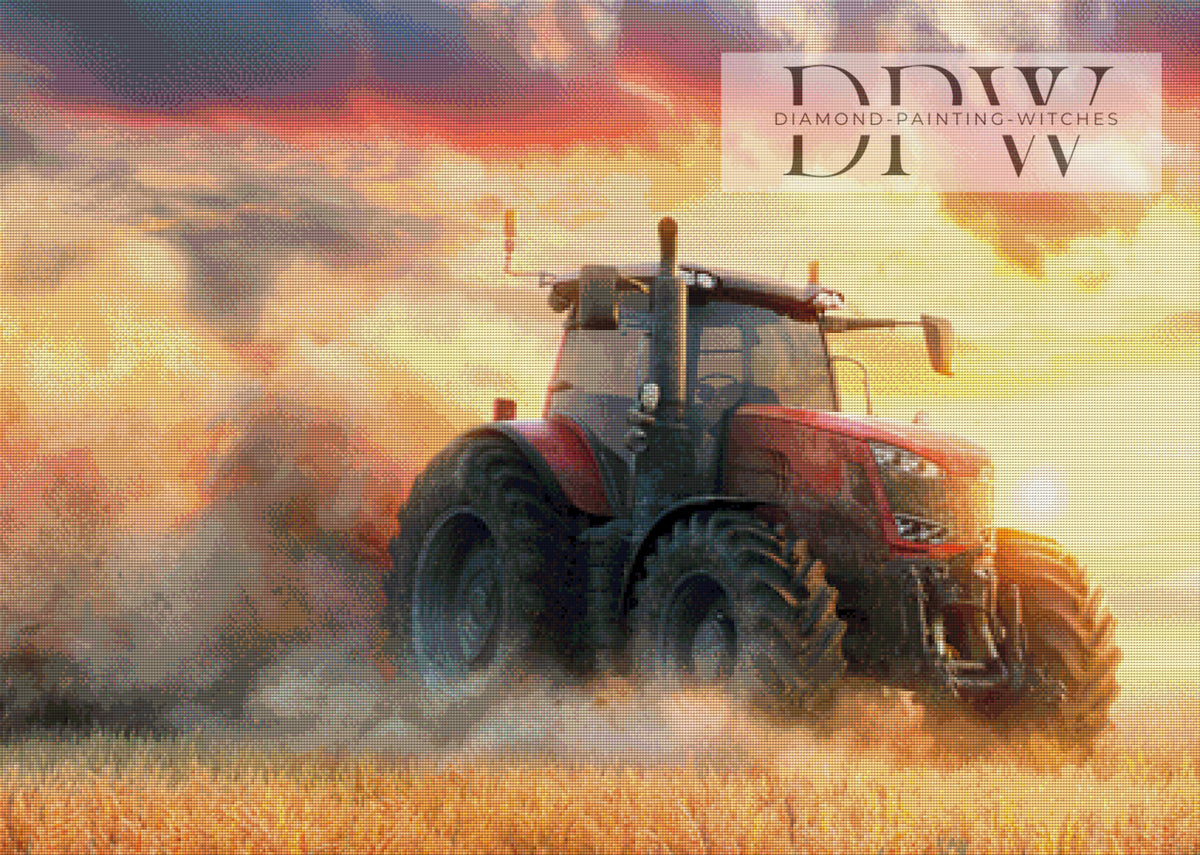 Tractor in the field by Elly_A.I. with 200 colors