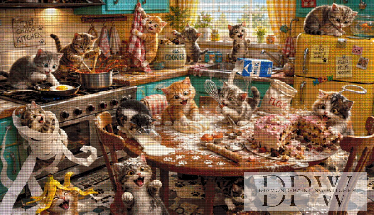 Kitten Chaos Kitchen by Pixxel Pics mit 270 Farben