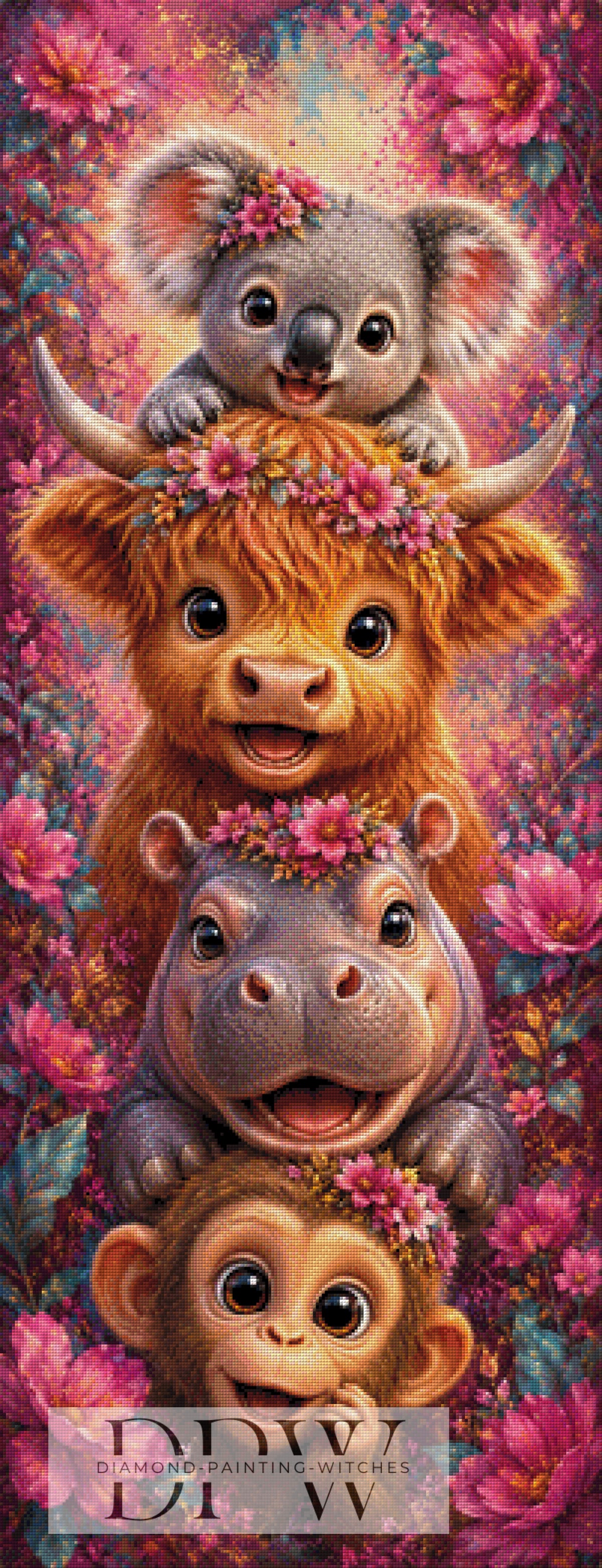 ellufijaによる「楽しい動物の仲間たち」、240色