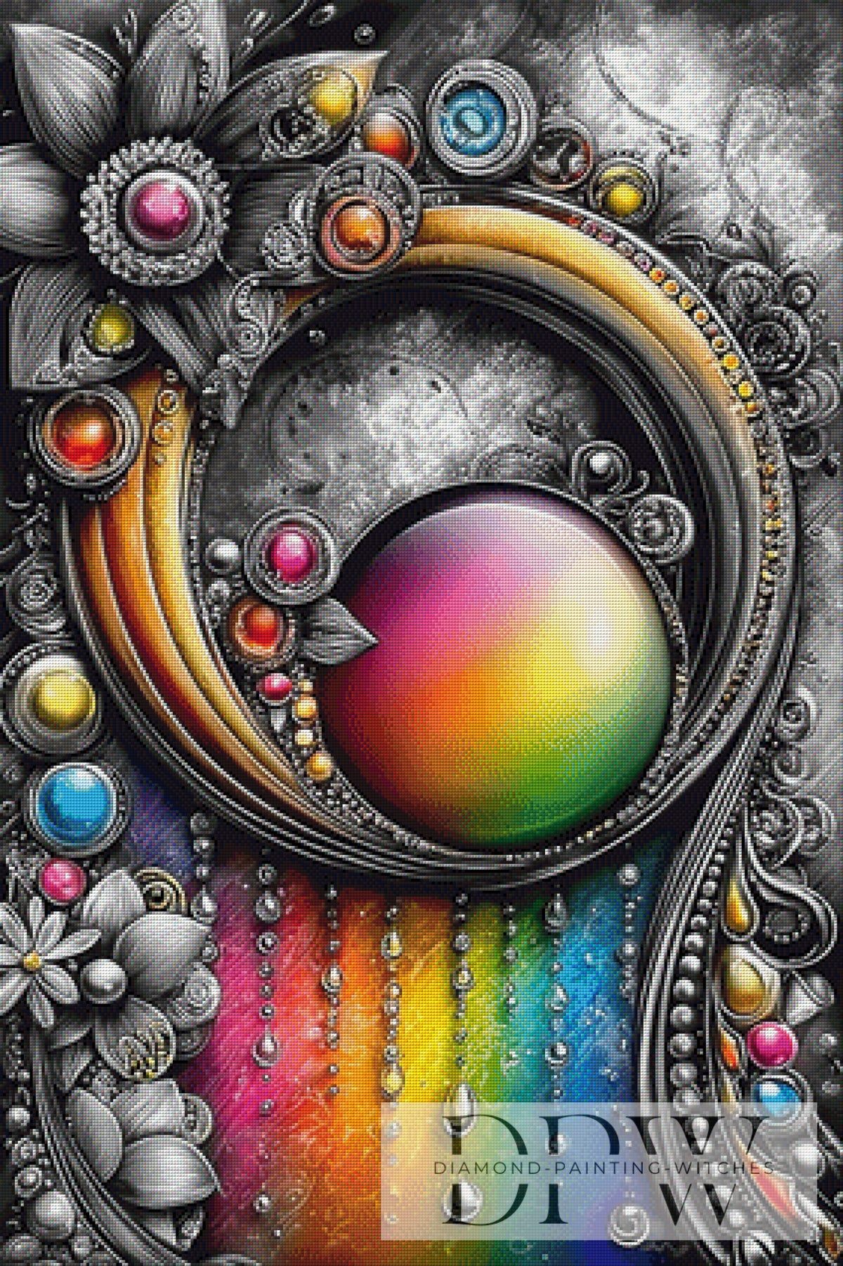 Abstrakter Juwelenkreis by theA.art mit 370 Farben