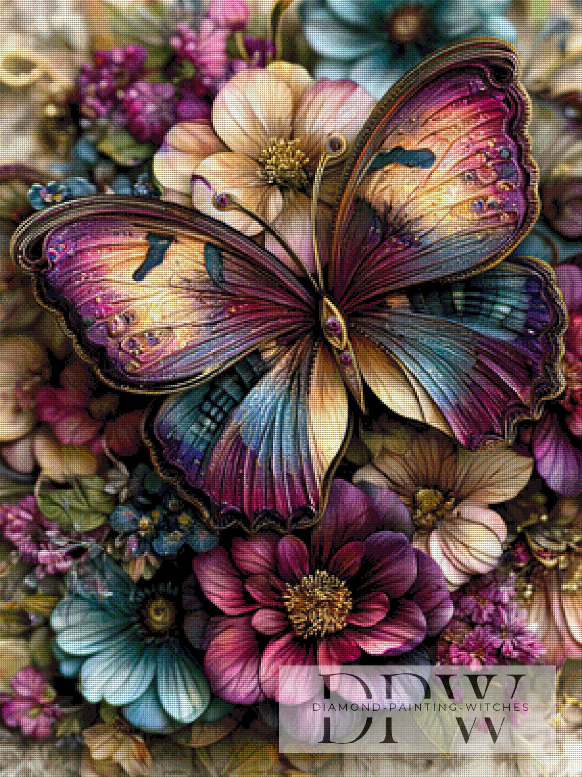 Flora & Schmetterling by CreatiVart mit 320/290 Farben