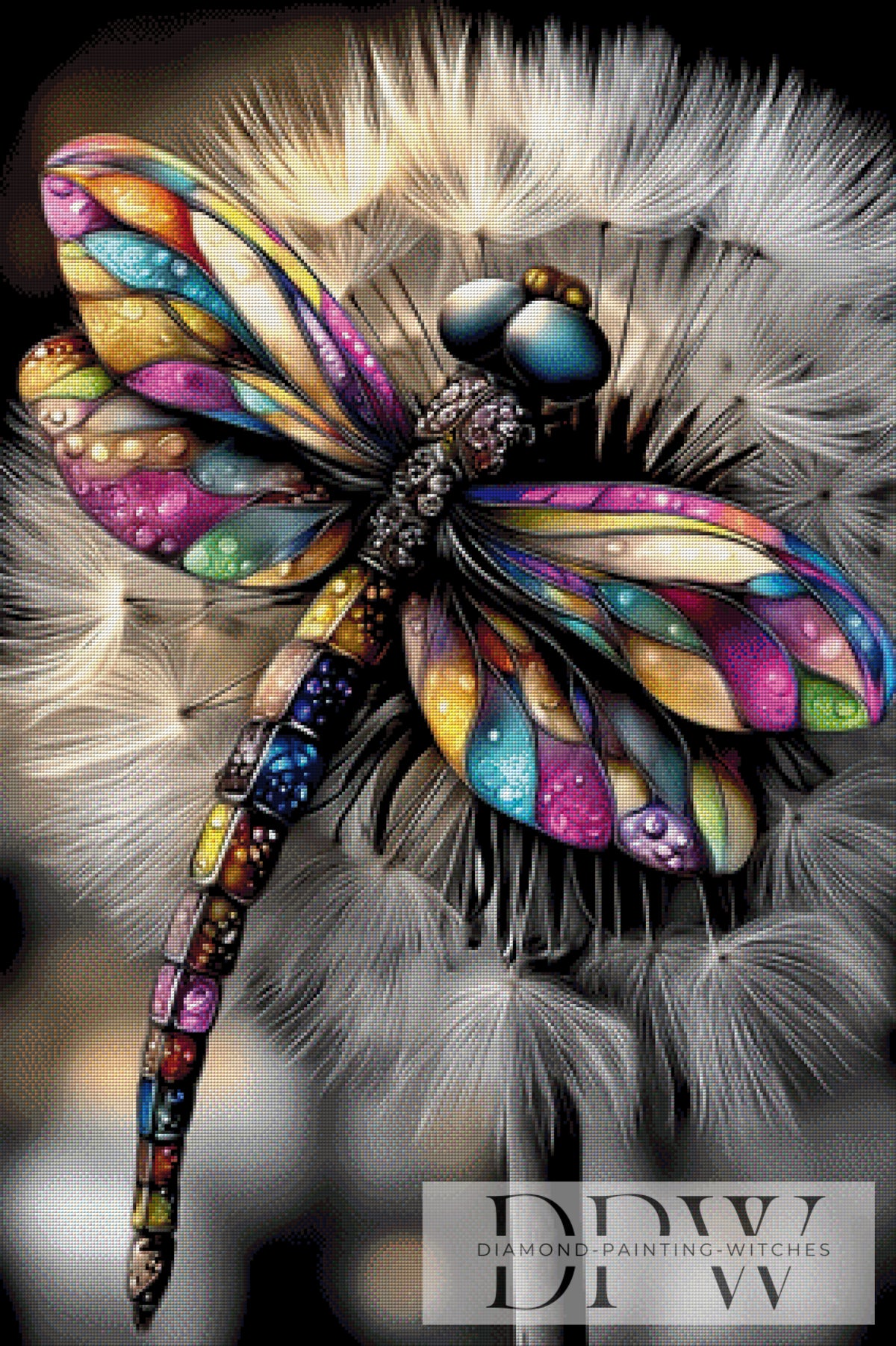 Dragonfly puff by theA.art with 300 colors