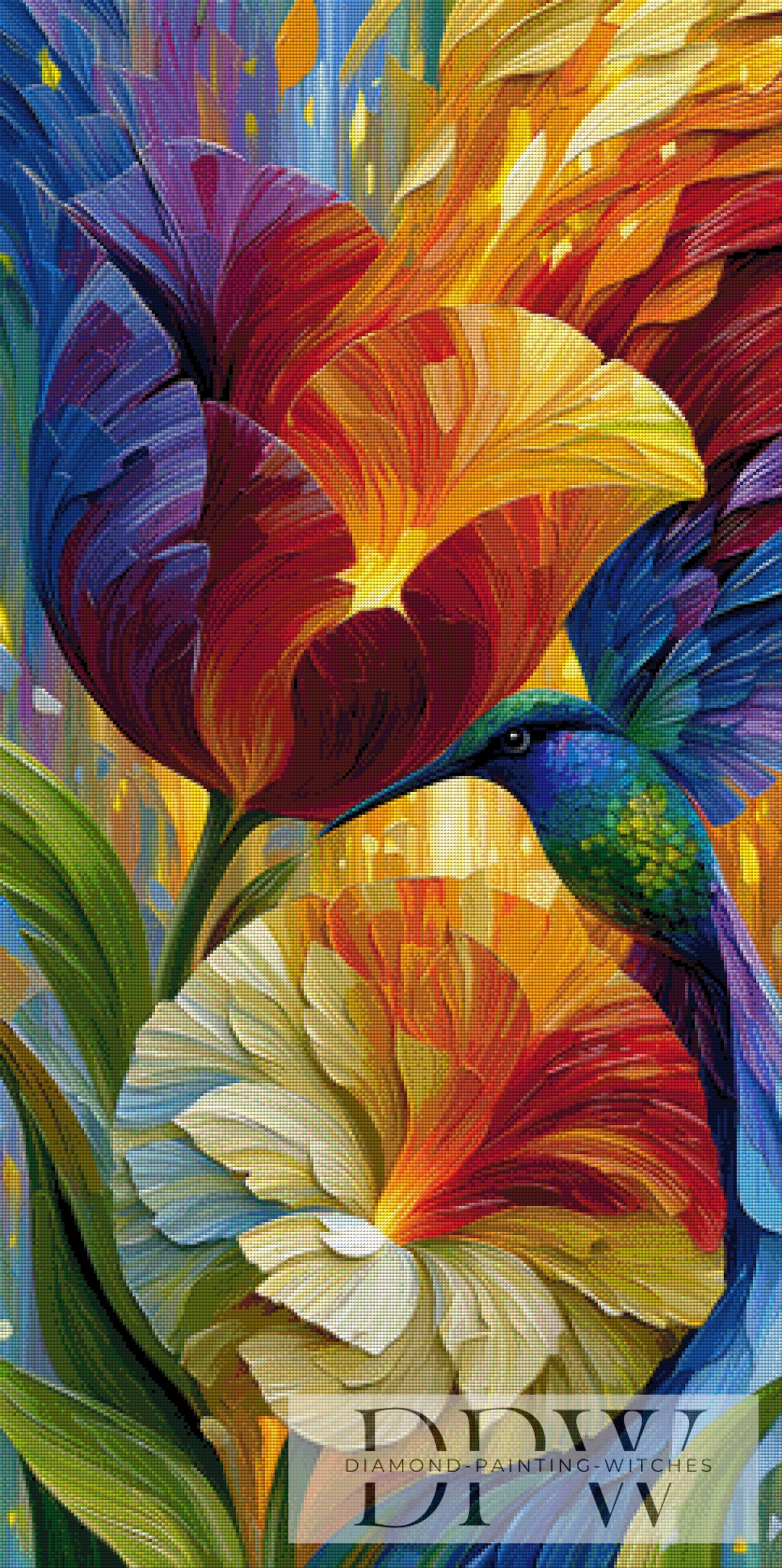 Pixxel Picsによる330色のAbstract Hummingbird