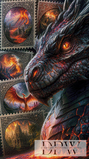 Briefmarken Drache von Elly_A.I mit 250 Farben