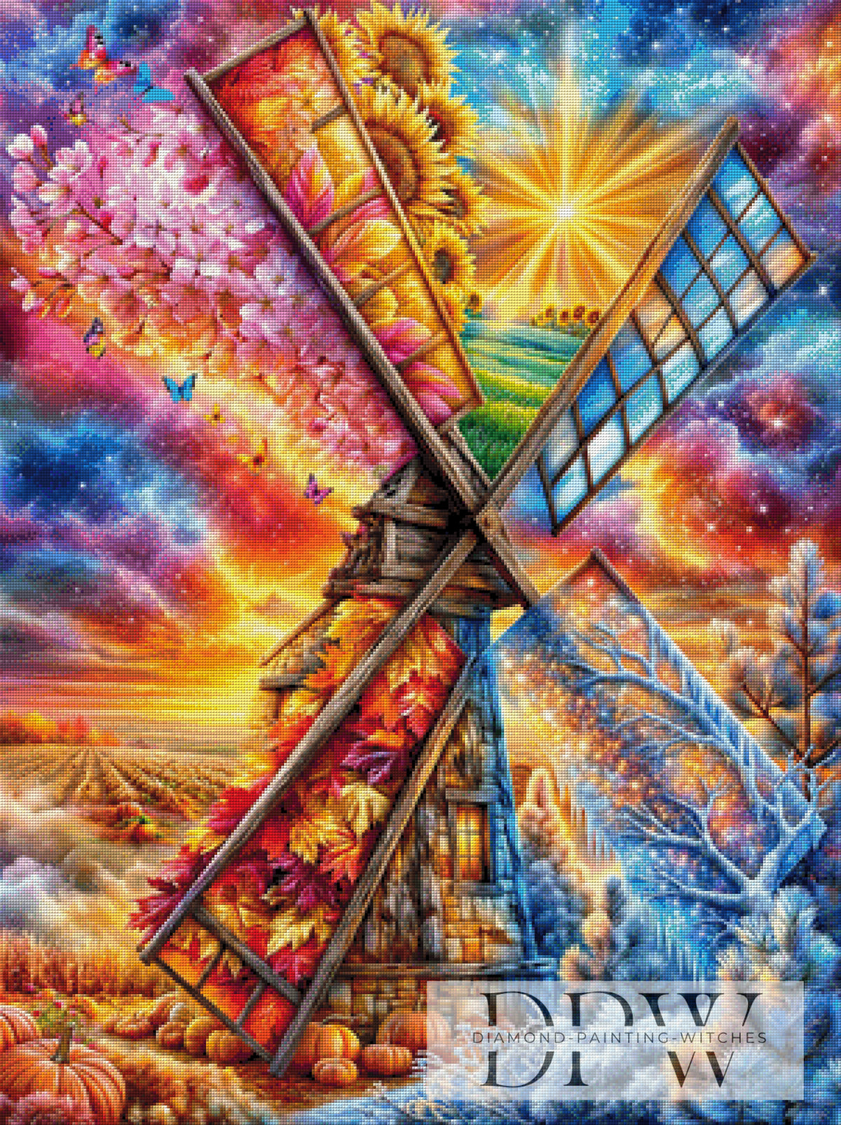 Jahreszeiten Windmühle II by CleoDora mit 400 Farben