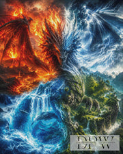 Dragon of the Elements by theA.art with 300 colors