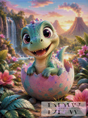 Dino in an egg by ellufija with 300 colors