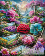 Flower stamps by Elly_A.I with 400 colors