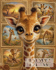 Giraffe stamps by Elly_A.I with 200 colors