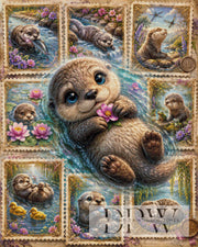 Otter stamps by Elly_A.I with 300 colors