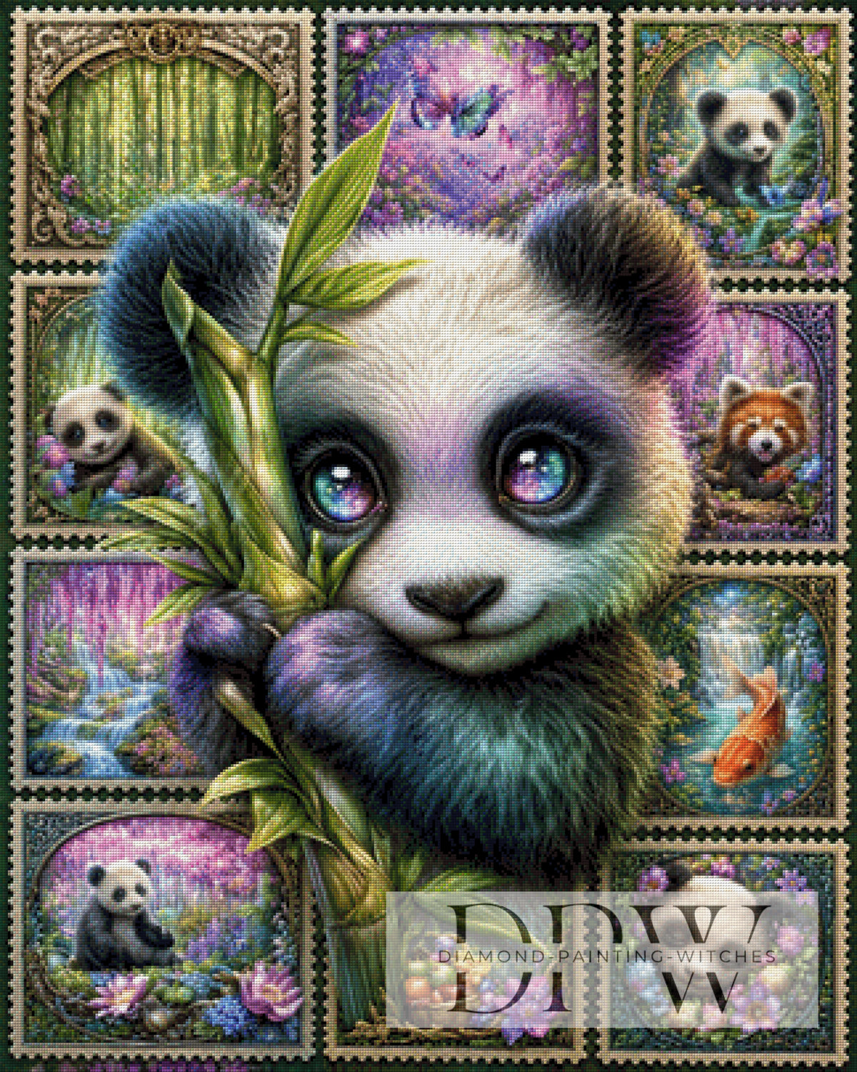 Panda stamps by Elly_A.I with 290 colors