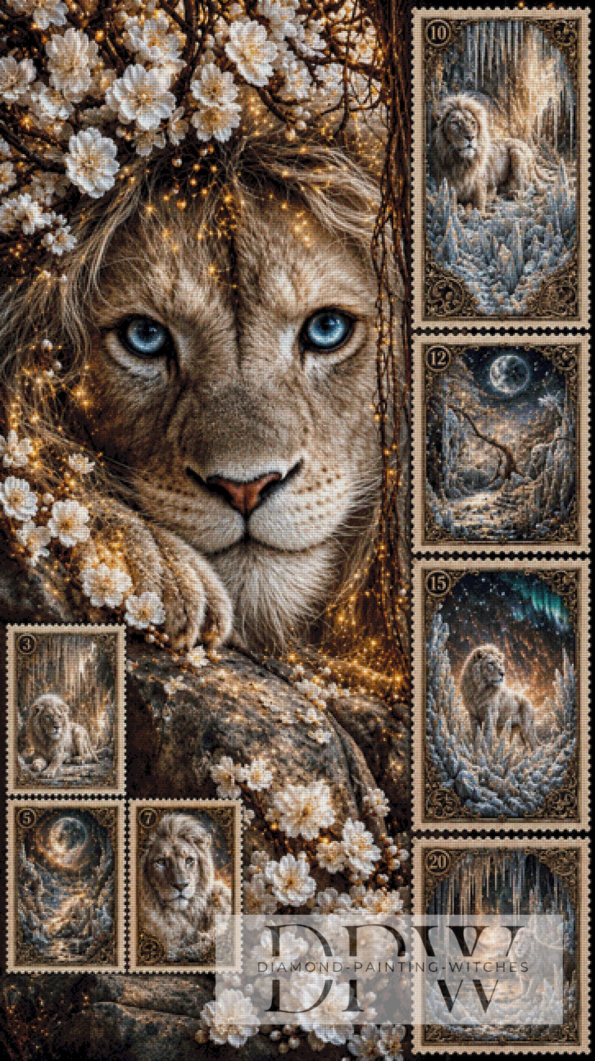 "Gold Mane" postage stamps by Elly_A.I with 190 colors