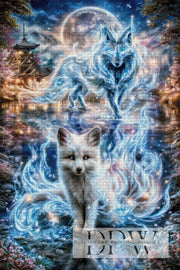 Moon Spirit Foxes by ellufija with 250 colors