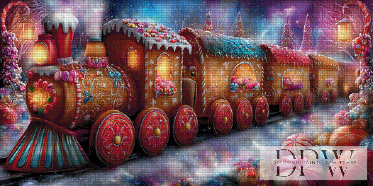 Gingerbread train by Elly_A.I with 350 colors