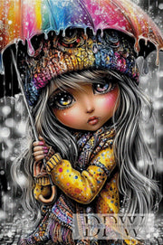 Rainbow Umbrella Child by theA.art with 300 colors
