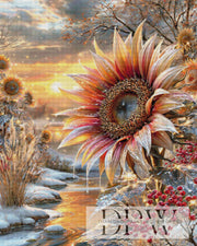 Winter Sunflower by CleoDora with 270 colors