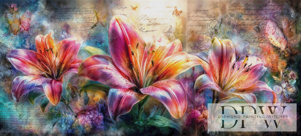 ellufija作「Vintage Lily Panels」、410色