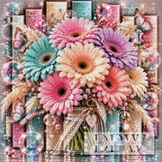 Panel Dreams - Bunte Gerberas by theA.art mit 360 Farben