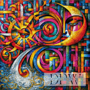 Abstract Sun & Moon by Pixxel Pics mit 380 Farben
