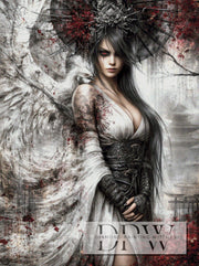 Red-Eyed Gothic Angel by Sweet_Loco_AI mit 110 Farben