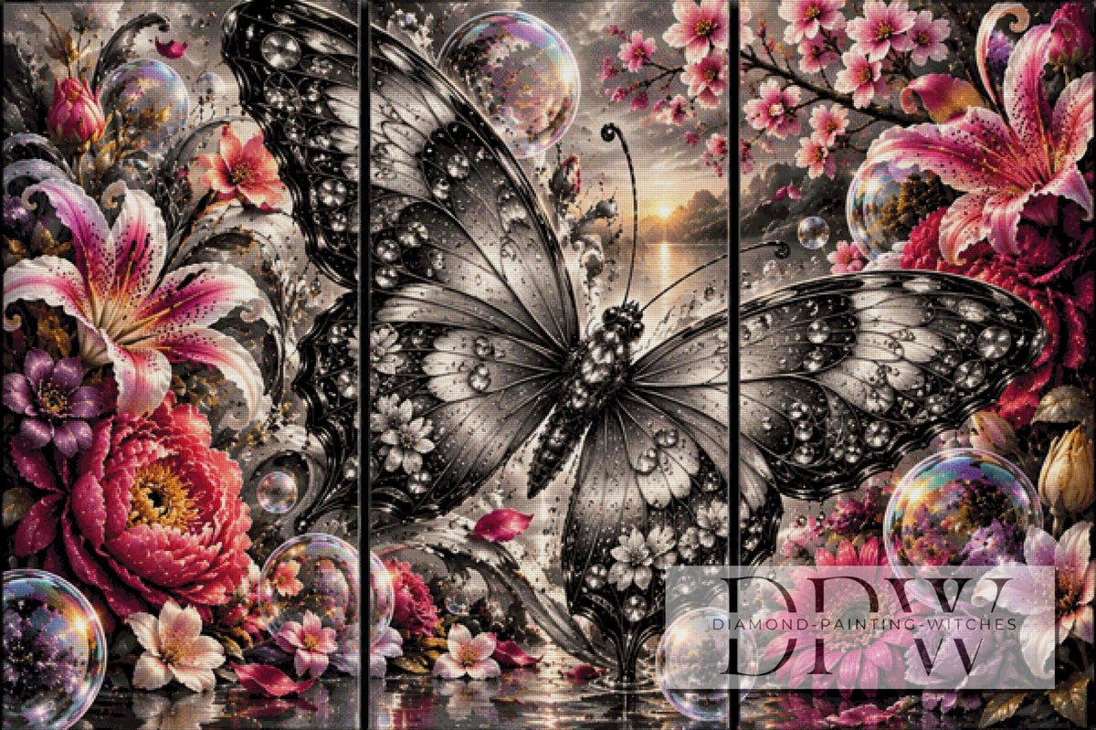 Mehrteiler - Monochrome Butterfly by theA.art 3 Teile