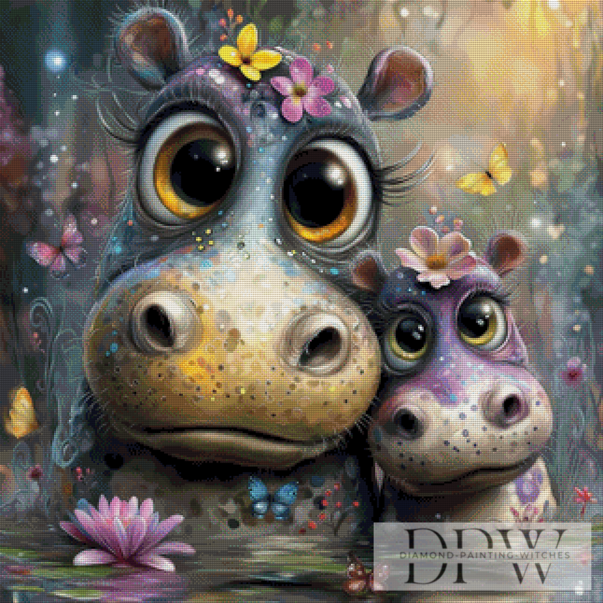 Blossom Hippos by CleoDora with 230 colors
