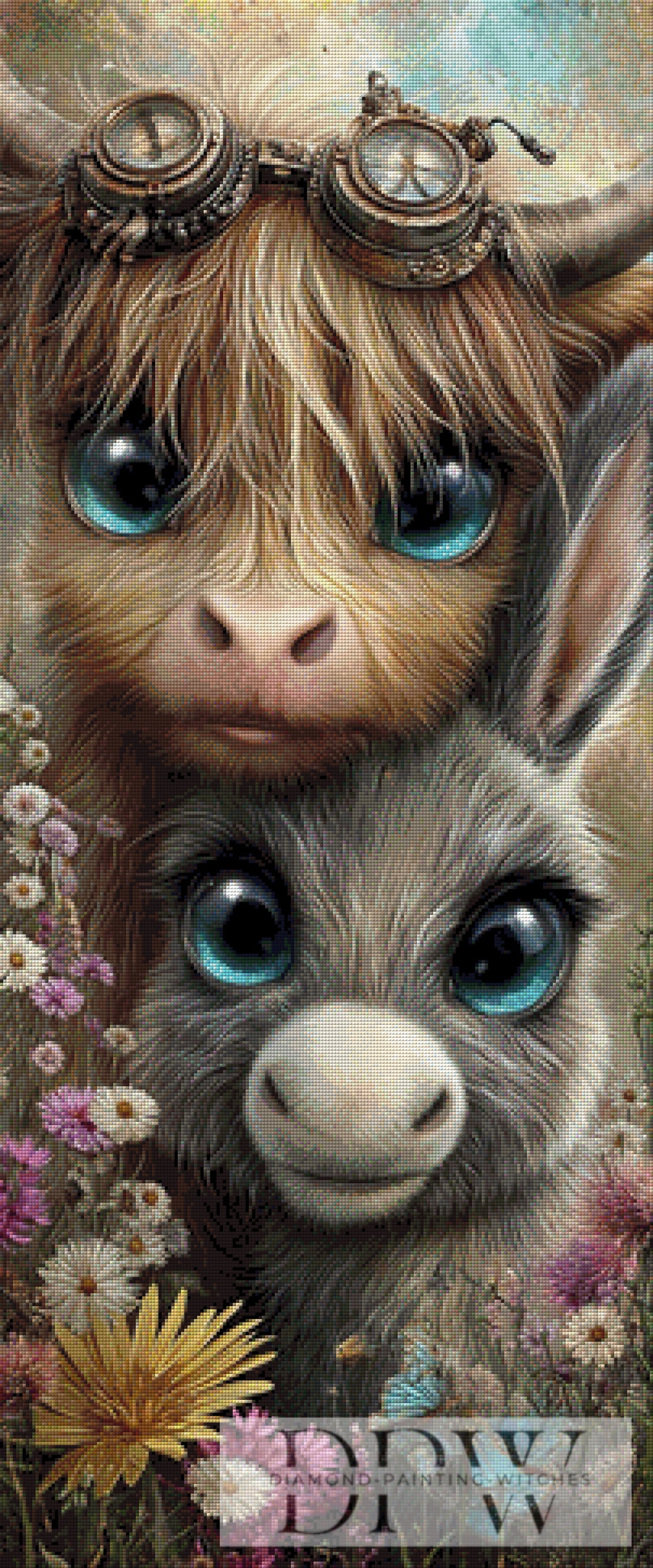 Cow & Donkey by Elly_A.I. with 200 colors