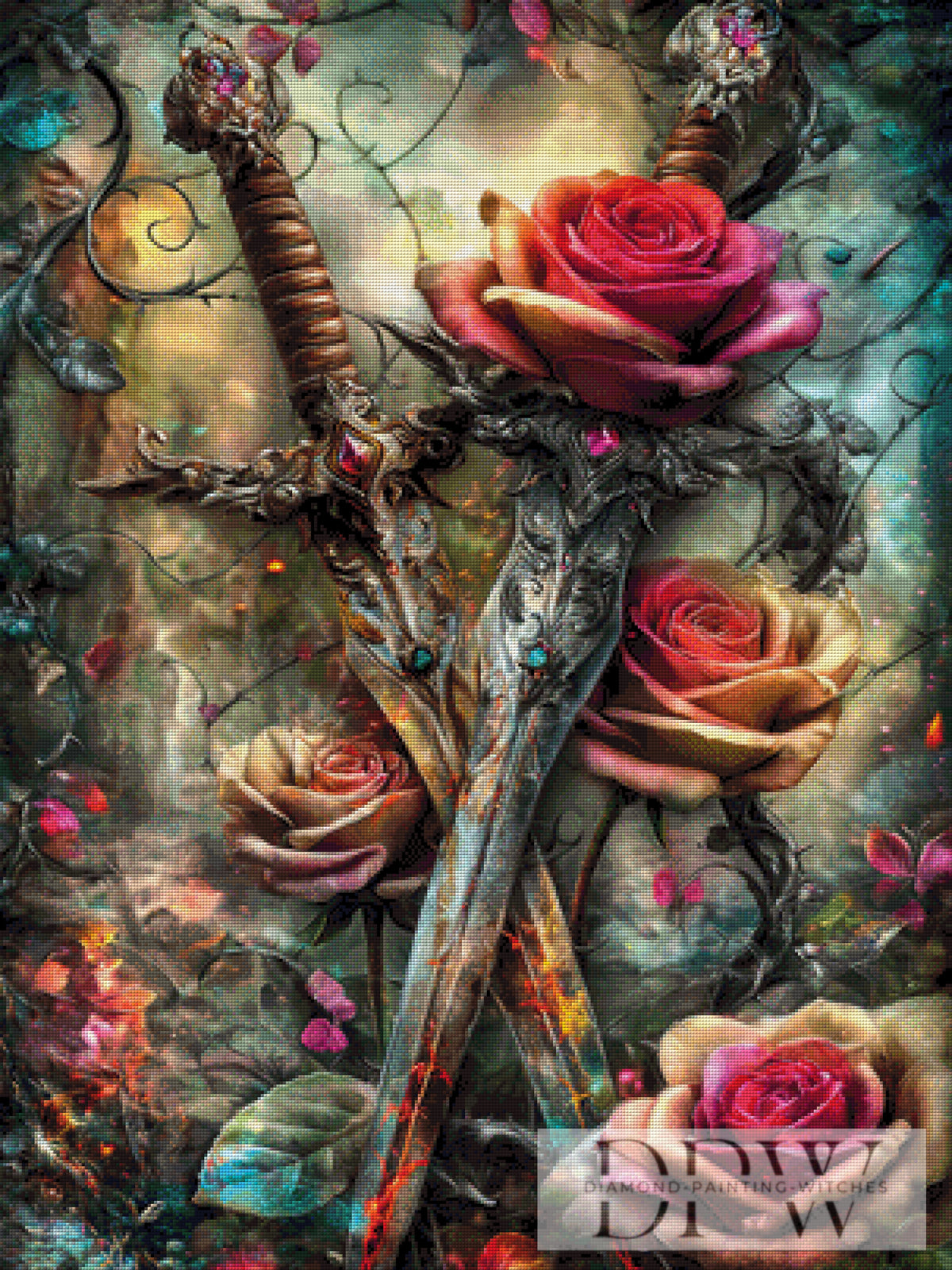 Roses and Swords by CreatiVart with 350 colors