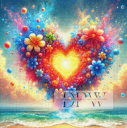 Flower Power Heart by Sunshine, mit 400 Farben