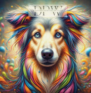 Bunter Hund by Mel, mit 350 Farben